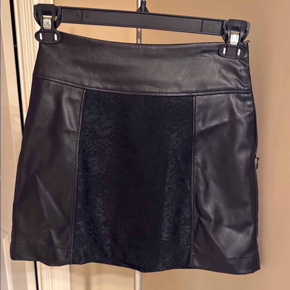 Bebe Black A-Line Mini Skirt for Night Out